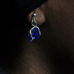 Boucles d'oreilles pendantes Marazzini Dark Bleu Medium Boucles d'oreilles Marazzini 