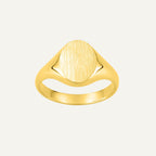 Chevalière brossée Homme et Femme en Or Jaune Bague Robez Masson 