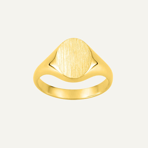 Chevalière brossée Homme et Femme en Or Jaune Bague Robez Masson 