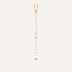 Collier Cravate sur chaine plaqué 3 mic et oxyde de Zirconium Collier Leurelor 