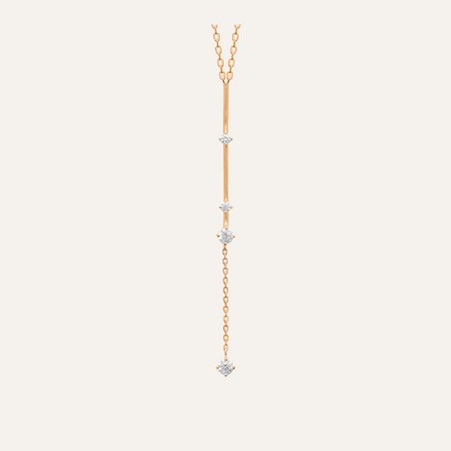 Collier Cravate sur chaine plaqué 3 mic et oxyde de Zirconium Collier Leurelor 