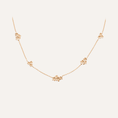 Collier Princesse floral sur chaine en plaqué 3 mic Collier Leurelor 