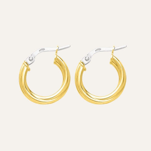 Créoles Femme en Or Jaune Torsadé 2.5mm Boucles d'oreilles Robez Masson 