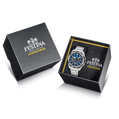 Festina F20724 2 Montre Homme Chronographe Quartz Cadran Bleu Bracelet Acier Inoxydable Style Sportif Performance et Élégance Quotidienne Homme FESTINA 