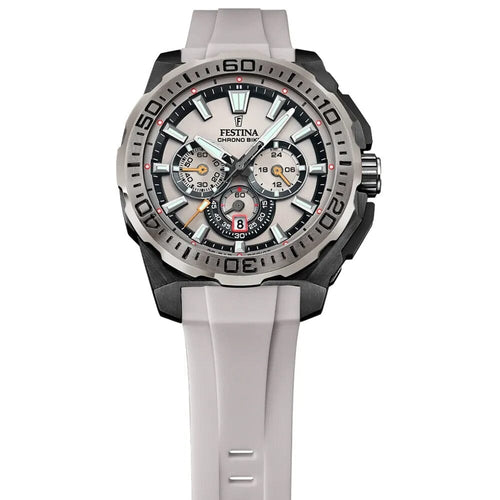 Festina F20726 1 Montre Homme Chronographe Quartz Bracelet Silicone Gris Étanche 20 BAR Design Sportif Élégant Confort Quotidien Homme FESTINA 