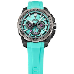Festina F20726 2 Montre Homme Chronographe Quartz Bracelet Silicone Turquoise Étanche 20 BAR Style Sportif Élégance et Performance Homme FESTINA 