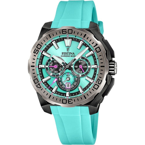 Festina F20726 2 Montre Homme Chronographe Quartz Bracelet Silicone Turquoise Étanche 20 BAR Style Sportif Élégance et Performance Homme FESTINA 