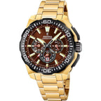 Festina F20727/3 Montre Homme Chronographe Quartz Acier Inoxydable Doré Cadran Marron Étanche 20 ATM Élégance Sportive Précision Durable Homme FESTINA 