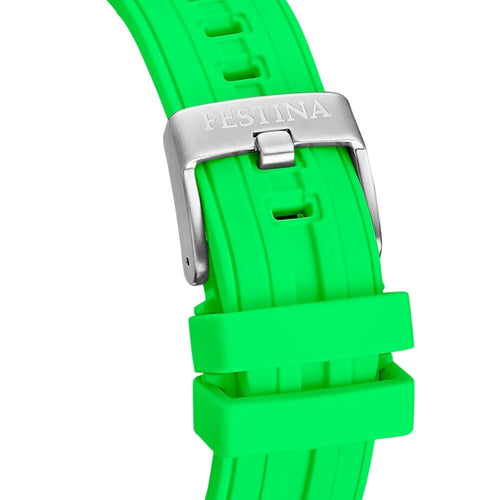 Festina F20755/6 Montre Homme Chronographe Quartz Bracelet Silicone Vert Clair Étanche Design Sport Premium Homme FESTINA 