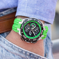 Festina F20755/6 Montre Homme Chronographe Quartz Bracelet Silicone Vert Clair Étanche Design Sport Premium Homme FESTINA 