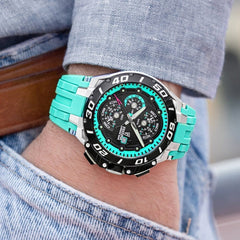 Festina F20755/7 Montre Homme Chronographe Quartz Bracelet Silicone Turquoise Étanche Design Sport Premium Homme FESTINA 