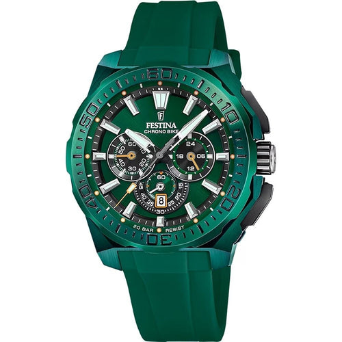 Festina F20730/1 Montre Homme Chronographe Quartz Édition Spéciale Bracelet Acier Vert Étanche 20 ATM Précision Élégance Sportive
