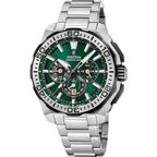 Festina F20724 3 Montre Homme Chronographe Quartz Cadran Vert Bracelet Acier Inoxydable Style Sportif Performance et Élégance Quotidienne