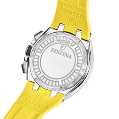Festina F20755/5 Montre Homme Chronographe Quartz Bracelet Silicone Jaune Étanche 20 ATM Style Sport Performance