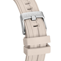 Festina F20755/2 Montre Homme Chronographe Quartz Bracelet Silicone Beige Étanche 20 ATM Élégance Sportive Haute Performance