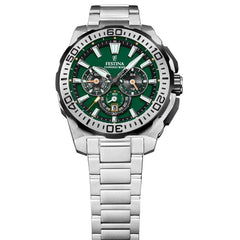 Festina F20724 3 Montre Homme Chronographe Quartz Cadran Vert Bracelet Acier Inoxydable Style Sportif Performance et Élégance Quotidienne