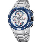 Festina F20754/1 Montre Homme Chronographe Quartz Bracelet Acier Inoxydable Argent Cadran Blanc Étanche 20 ATM Élégance Sportive Précision Durable