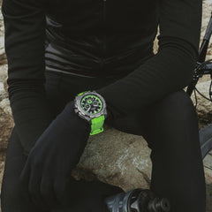 Festina F20725/3 Montre Homme Chronographe Quartz Cadran Vert Bracelet Silicone Vert Étanche 20 BAR