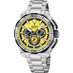 Festina F20724 4 Montre Homme Chronographe Quartz Cadran Jaune Bracelet Acier Inoxydable Style Sportif Performance et Élégance Quotidienne