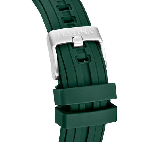 Festina F20755/3 Montre Homme Chronographe Quartz Bracelet Silicone Vert Étanche 20 ATM Style Sport Performance