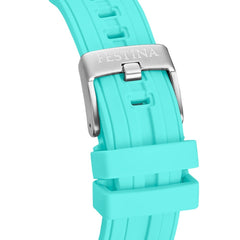 Festina F20755/7 Montre Homme Chronographe Quartz Bracelet Silicone Turquoise Étanche Design Sport Premium