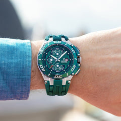 Festina F20755/3 Montre Homme Chronographe Quartz Bracelet Silicone Vert Étanche 20 ATM Style Sport Performance