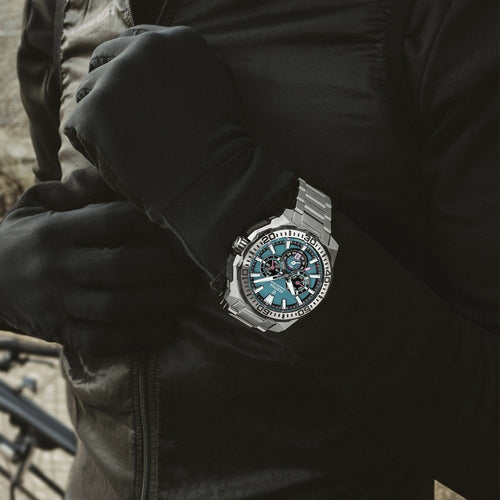 Festina F20724 6 Montre Homme Chronographe Quartz Cadran Turquoise Bracelet Acier Inoxydable Style Sportif Performance et Élégance Quotidienne