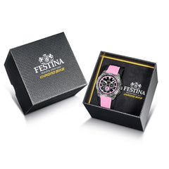 Festina F20725/2 Montre Homme Chronographe Quartz Cadran Rose Bracelet Silicone Rose Étanche 20 BAR