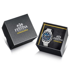 Festina F20724 2 Montre Homme Chronographe Quartz Cadran Bleu Bracelet Acier Inoxydable Style Sportif Performance et Élégance Quotidienne