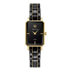 Pierre Lannier 085L839 Montre Femme Ariane Noir & Doré en Céramique et Acier – Élégance Intemporelle, Confort Premium & Précision Quartz
