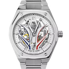 Pierre Lannier 324D101 Montre Homme Automatique Bracelet Acier Inoxydable Argenté – Cadran Squelette Blanc, Élégance Française & Performance Premium