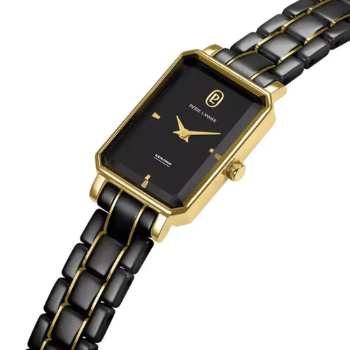 Pierre Lannier 085L839 Montre Femme Ariane Noir & Doré en Céramique et Acier – Élégance Intemporelle, Confort Premium & Précision Quartz