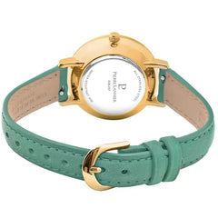 Pierre Lannier 038J577 Montre Femme CHOUQUETTE – Cadran Vert Soleil, Bracelet Cuir Vert, Quartz