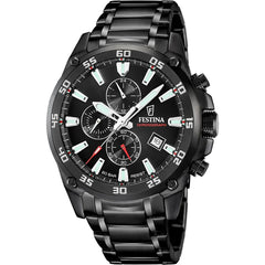 Festina F20735/3 Montre Homme Chronographe Quartz Bracelet Acier Inoxydable Noir Cadran Noir Étanche 20 ATM Élégance Sportive Précision Durable