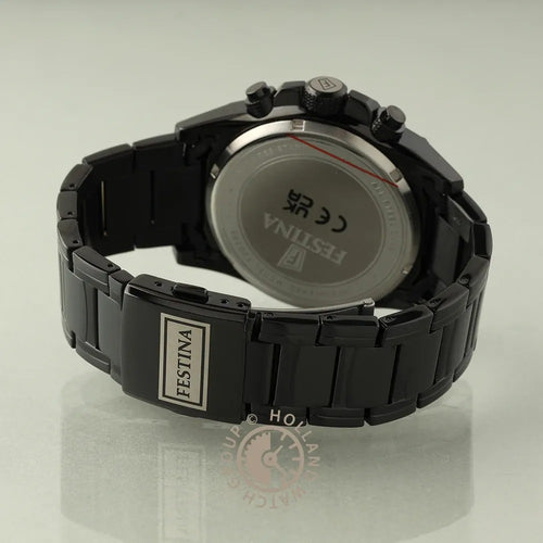 Festina F20735/3 Montre Homme Chronographe Quartz Bracelet Acier Inoxydable Noir Cadran Noir Étanche 20 ATM Élégance Sportive Précision Durable