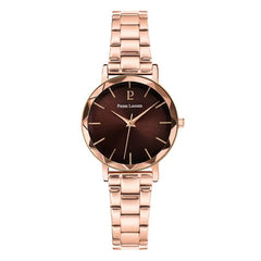 Pierre Lannier 012P988 Montre Femme Multiples Bracelet Acier Rose Doré – Cadran Marron Soleil, Mouvement Quartz & Élégance Raffinée