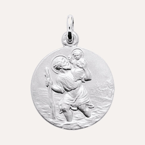 Médaille de Saint-Christophe en Or Blanc Colliers Robez Masson 