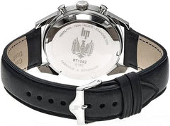 Montre chronographe Lip Himalaya 40 pour homme – Cadran noir haut de gamme, bracelet en cuir – Montre-bracelet de luxe Homme LIP 