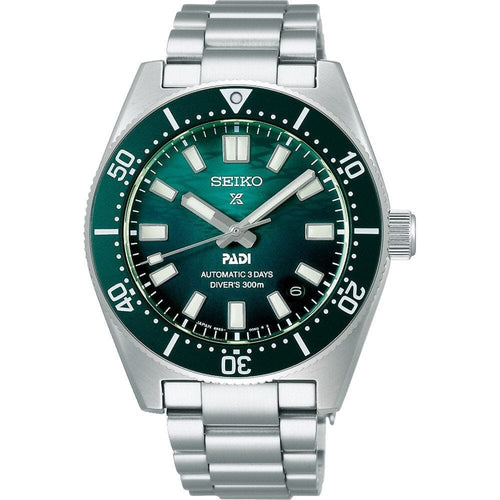 Montre de plongée Seiko Prospex 62MAS PADI Édition Spéciale SPB501J1, cadran vert, boîtier en acier inoxydable, mouvement automatique, design professionnel. Homme SEIKO 