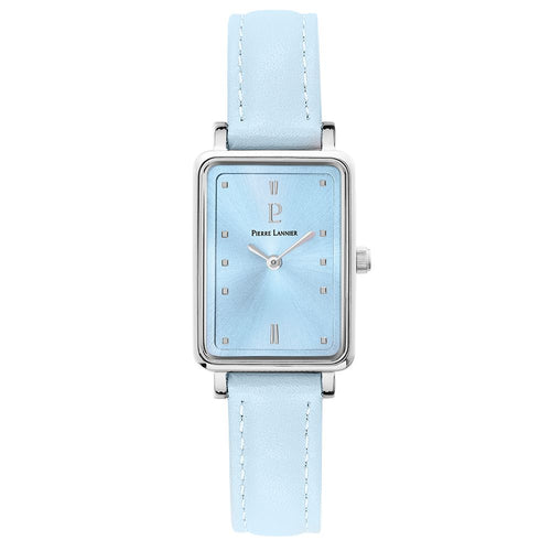 Montre Femme Ariane 049D666 en Acier Argenté avec Cadran Bleu et Bracelet Cuir Femme PIERRE LANNIER 