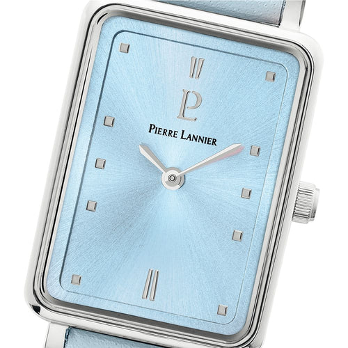 Montre Femme Ariane 049D666 en Acier Argenté avec Cadran Bleu et Bracelet Cuir Femme PIERRE LANNIER 