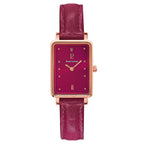 Montre Femme Ariane 050K955 en Acier Doré-Rose avec Cadran Framboise et Bracelet Cuir Femme PIERRE LANNIER 
