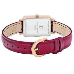 Montre Femme Ariane 050K955 en Acier Doré-Rose avec Cadran Framboise et Bracelet Cuir Femme PIERRE LANNIER 