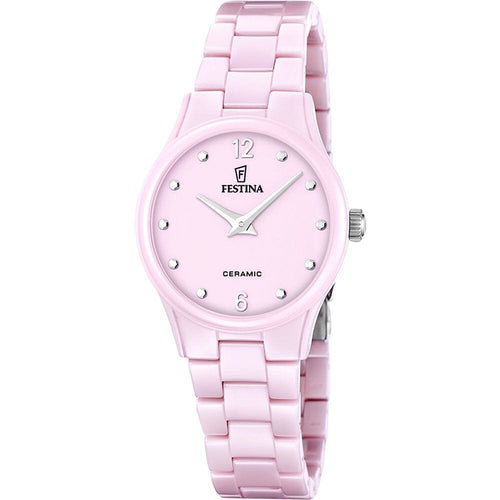 Montre femme Festina Ceramic F20751/2 à cadran rose en céramique rose – Design minimaliste et élégant Femme FESTINA 