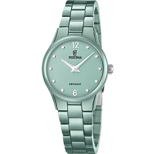 Montre femme Festina Ceramic F20751/3 à cadran vert en céramique verte – Design minimaliste et élégant Femme FESTINA 