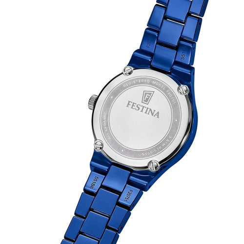 Montre femme Festina Ceramic F20751/5 à cadran bleu en céramique bleue – Design minimaliste et élégant Femme FESTINA 