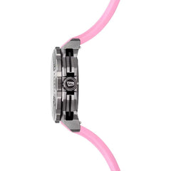 Montre femme Festina F20725/2, cadran noir et rose, boîtier en acier inoxydable, bracelet en silicone rose, chronographe, affichage de la date, mouvement à quartz, design sport Homme FESTINA 