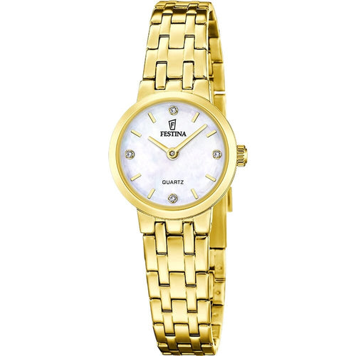 Montre femme Festina F20748/1, cadran blanc, boîtier en acier inoxydable doré – Design classique et élégant Femme FESTINA 
