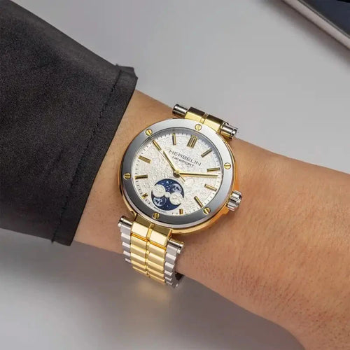 Montre Femme Herbelin Newport 2879BT1N11 Automatique Phase de Lune en Acier et PVD Or Jaune Femme Michel Herbelin 