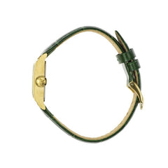 Montre femme Lip Churchill C18 671949, cadran argenté, boîtier doré, bracelet en cuir vert – Design rectangulaire classique et élégant Femme LIP 